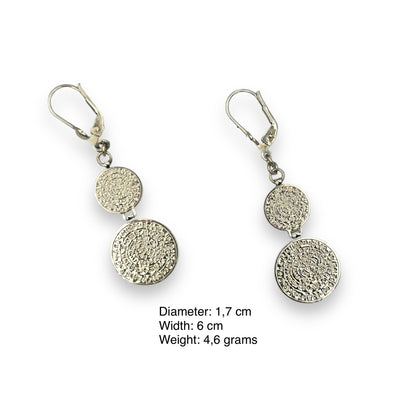 Silver Disc of Phaistos earrings