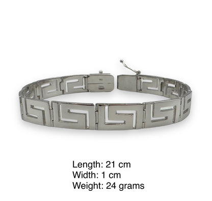 Silver Meander design bracelet