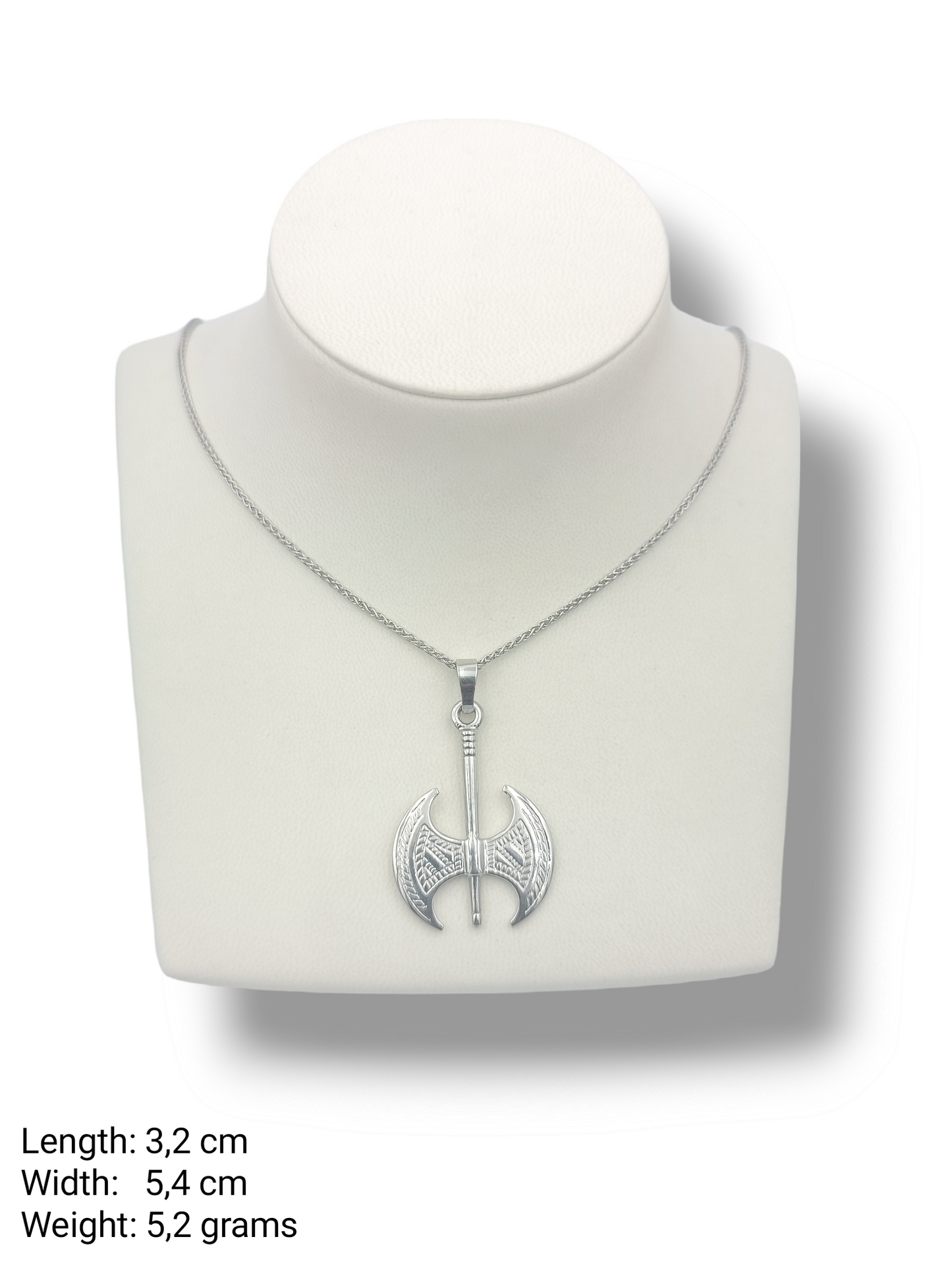 Silver Minoan double-sided double-axe pendant