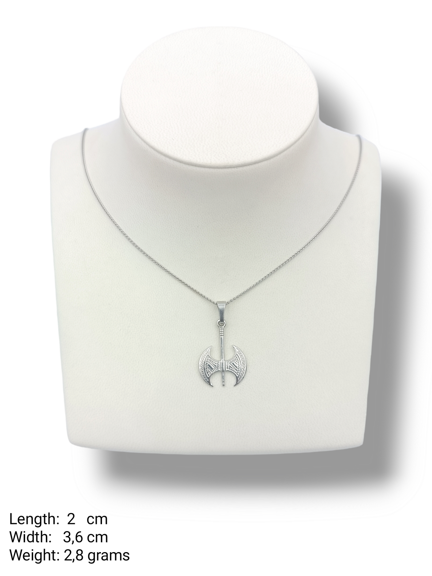 Silver Minoan double-sided double-axe pendant