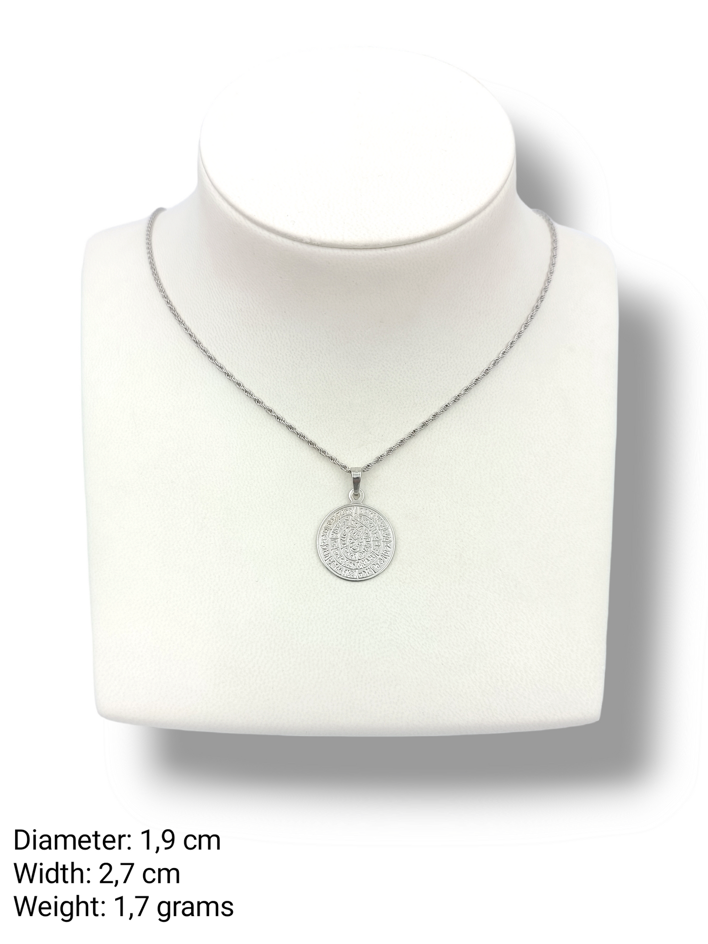 Silver Disc of Phaistos pendant