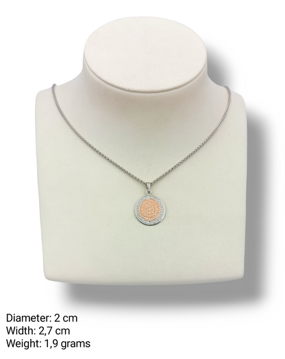 Silver two-toned Disc of Phaistos pendant