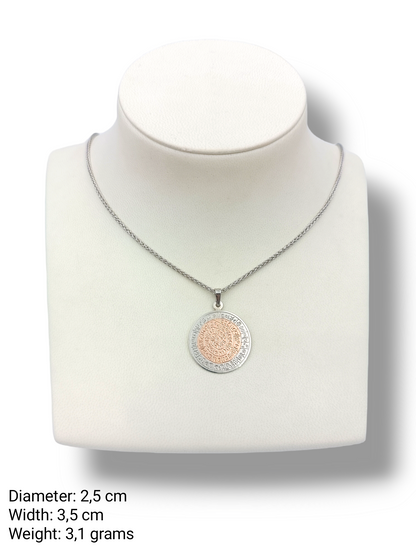 Silver two-toned Disc of Phaistos pendant