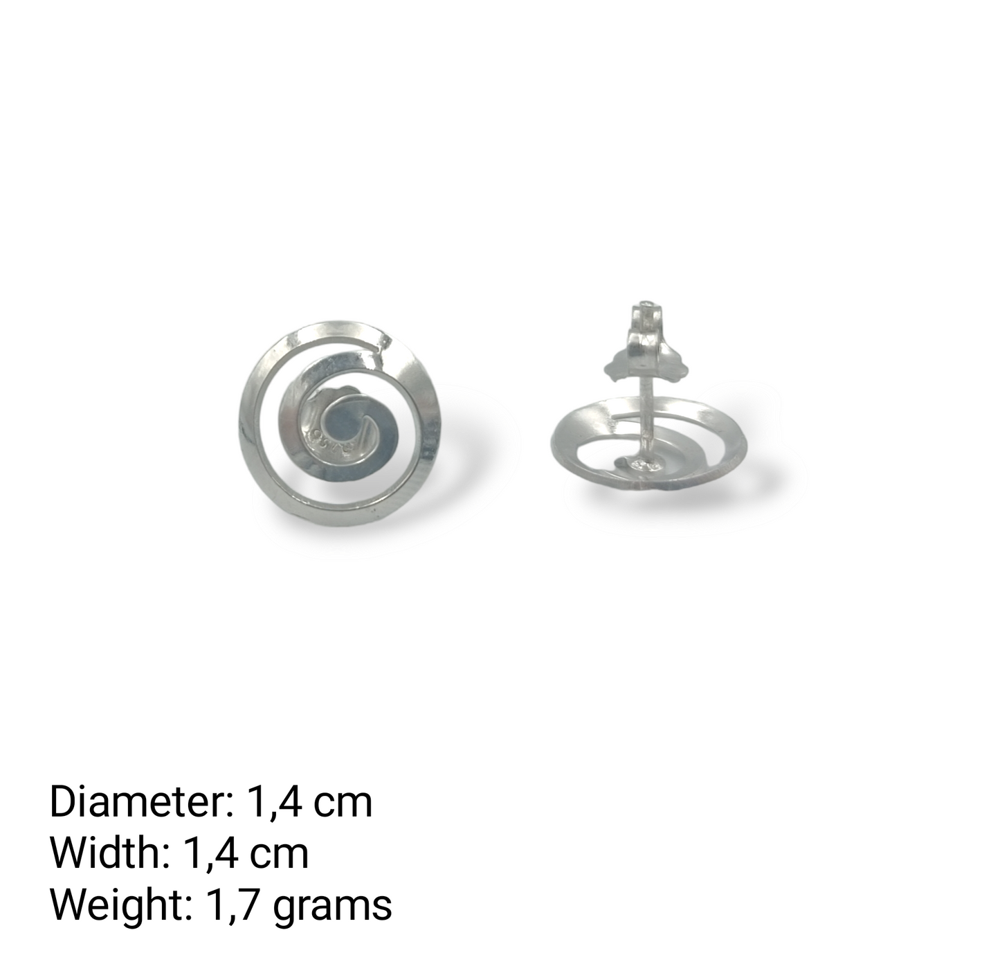 Silver Spiral design earrings